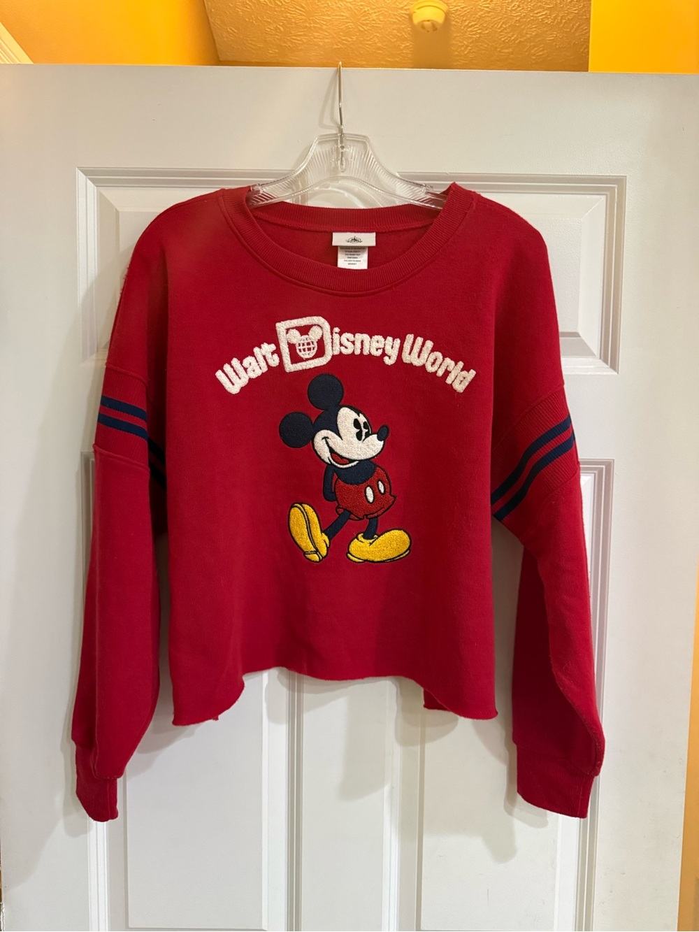 Walt Disney World Red Mickey Mouse Cropped Sweatshirt